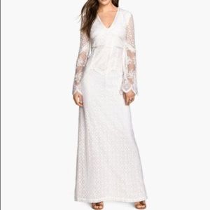 Boho ivory white lace dress